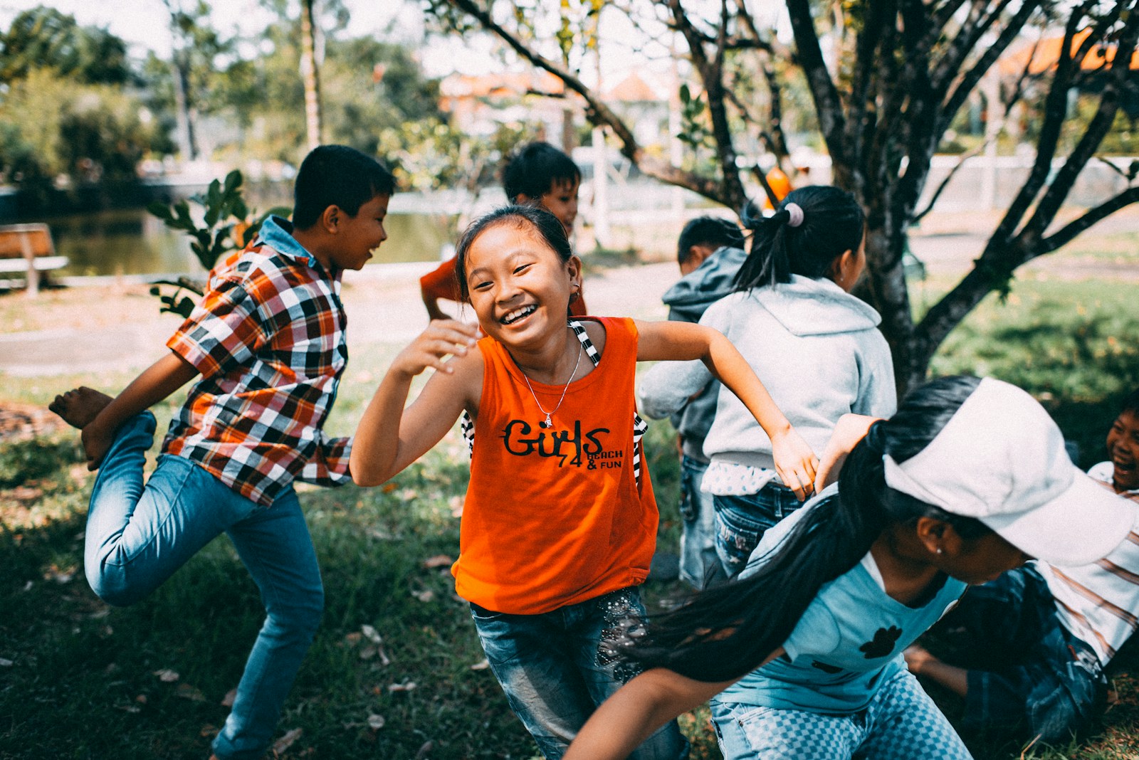 Children playing in nature